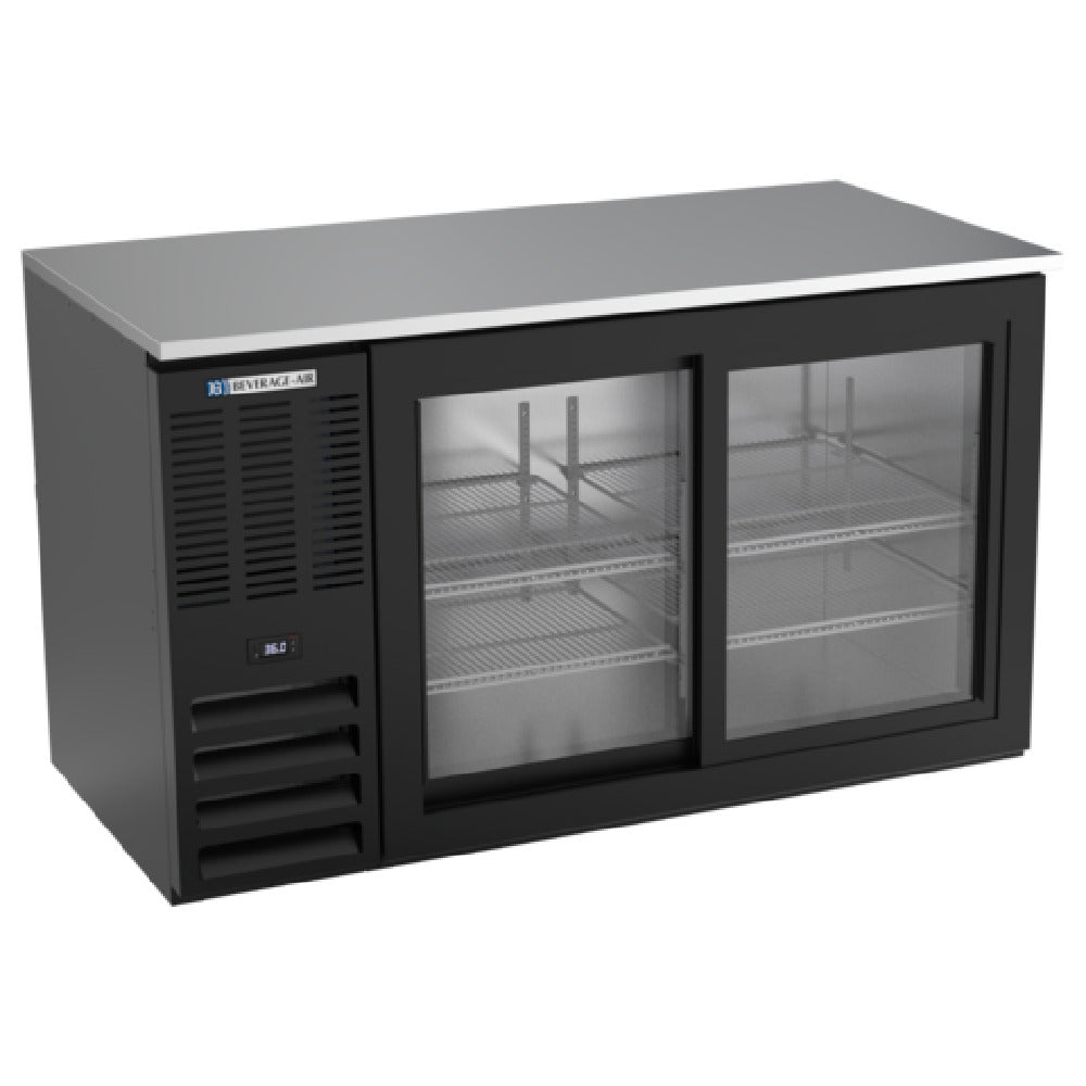 Beverage Air BB58HC-GS-B - Refrigerated Back Bar Storage Cabinet, Two-section, 58"W X 29-1/4"D X 34"H