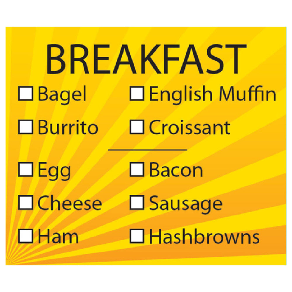 Hubert 40127 - Food Information Label, "Breakfast", 2-1/2" X 2-1/8"