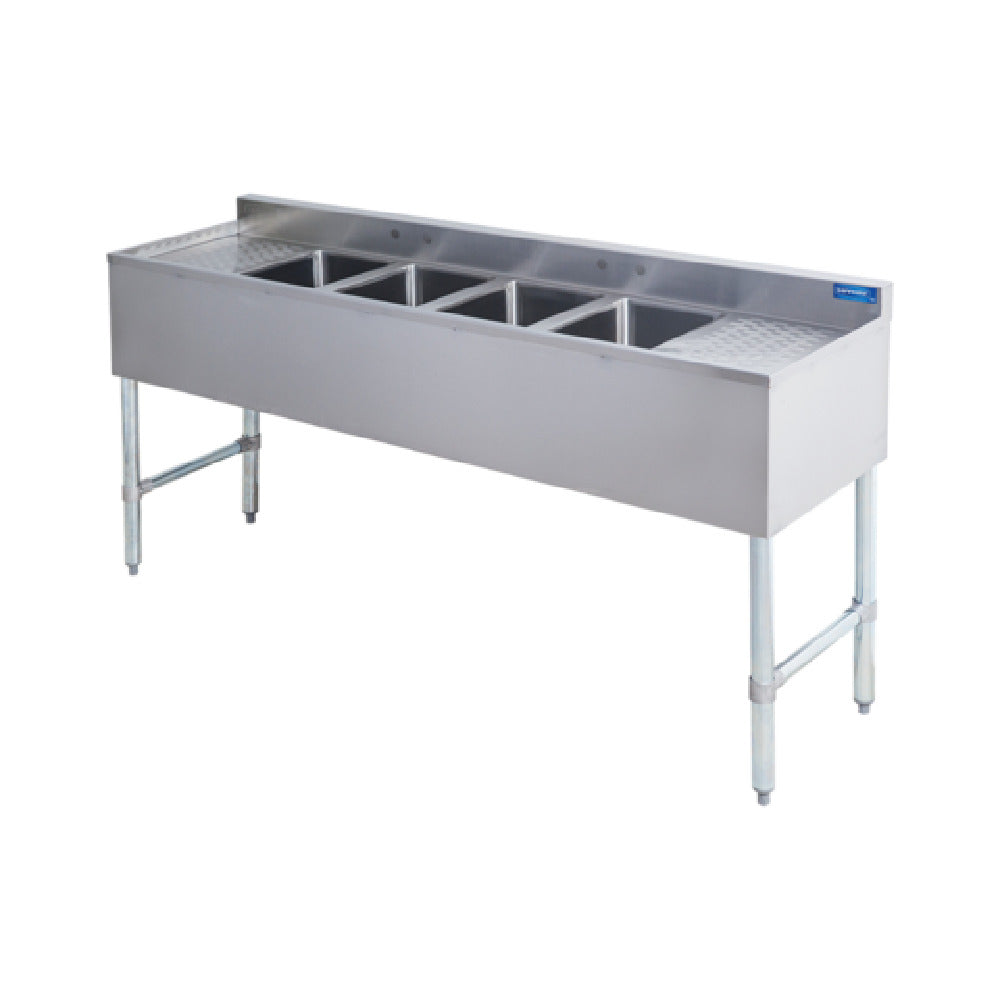 Sapphire Manufacturing SMBS-4D Underbar Sink Four Compartment 10"x14"x10" Compartments