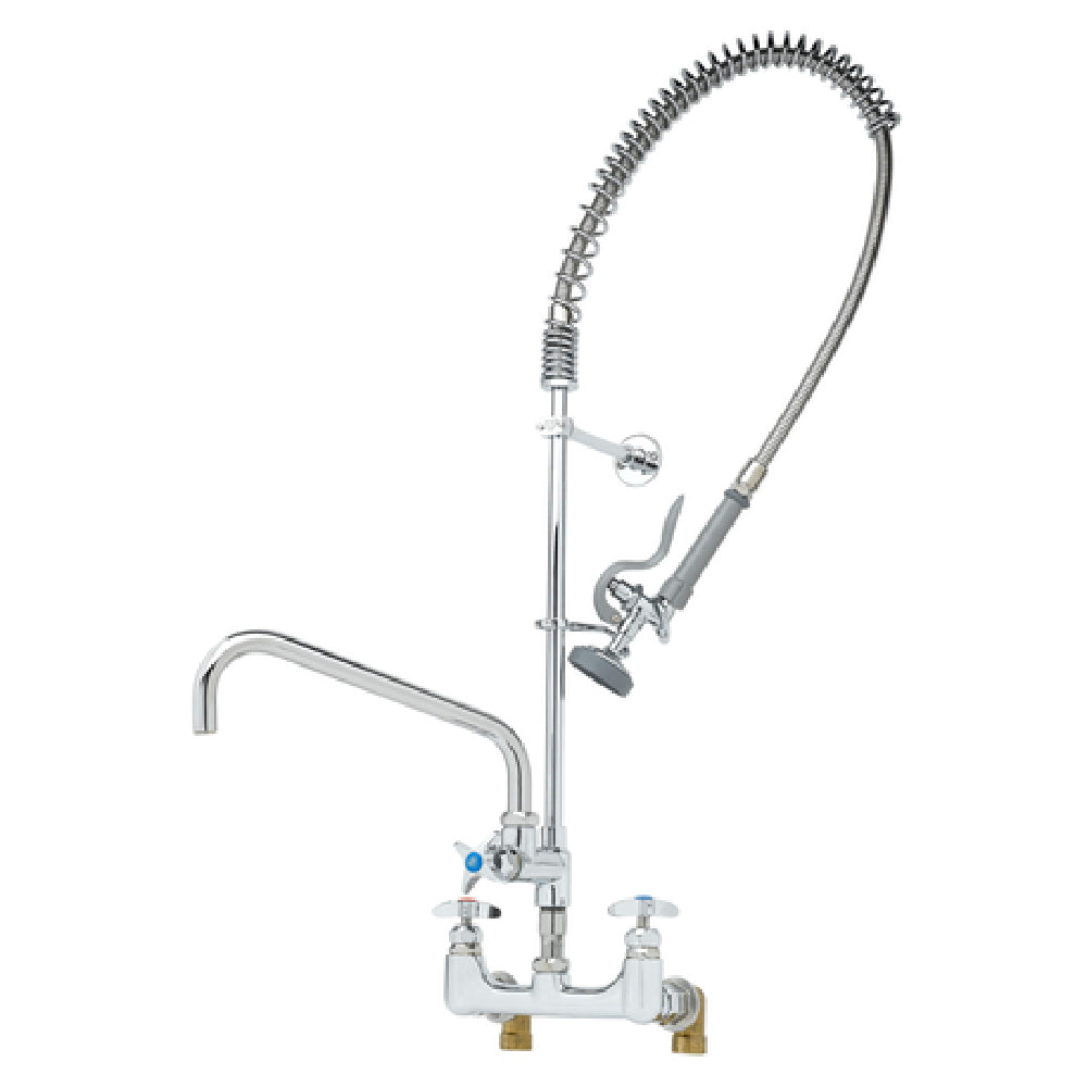 T&S Brass B-0287-427-B Big-Flo Pre-Rinse Unit 8" Wall Mount Mixing Faucet Adjustable Centers