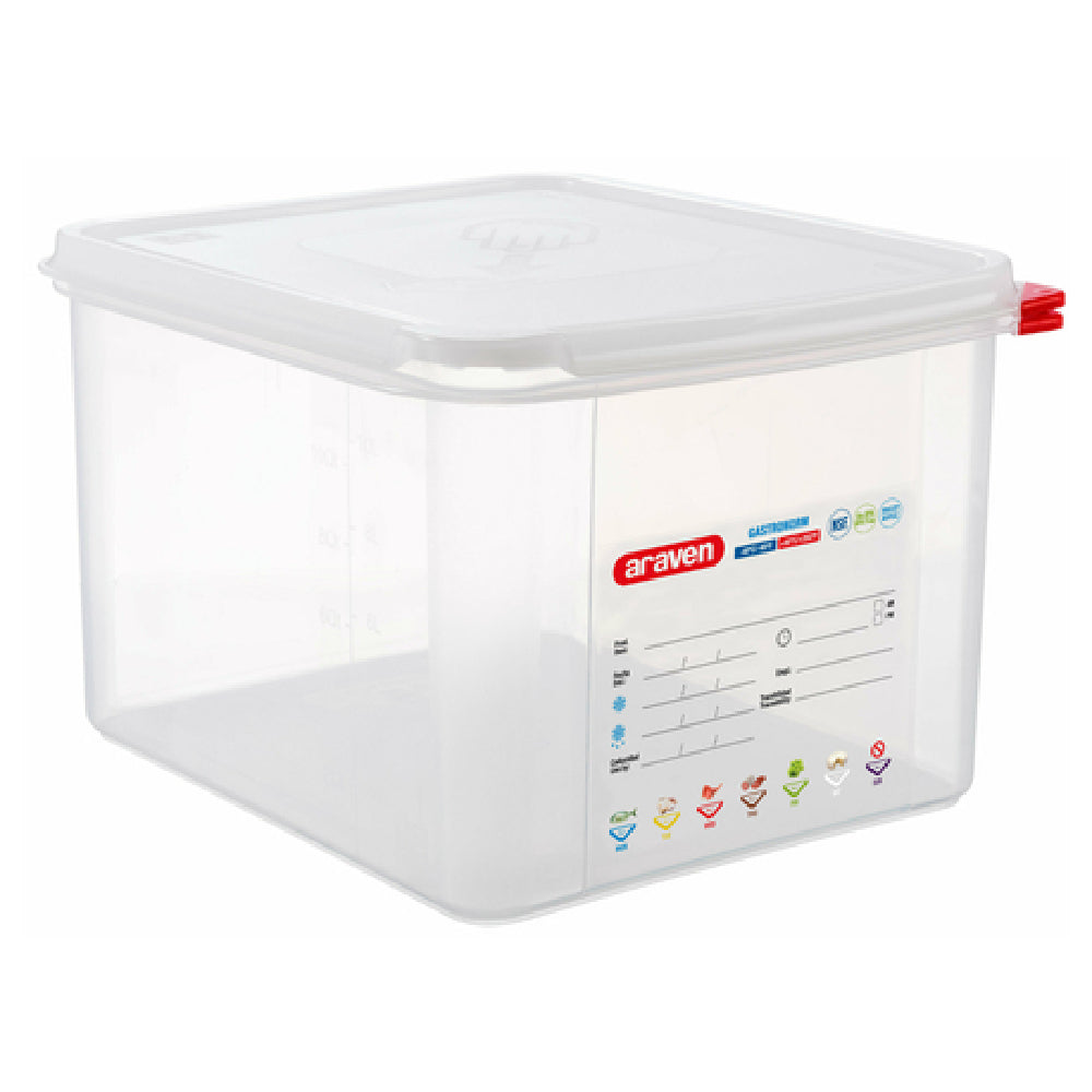 Carlisle 03035 Araven Food Storage Container 13.2 Qt. 12-3/4" X 10-7/16" X 8"