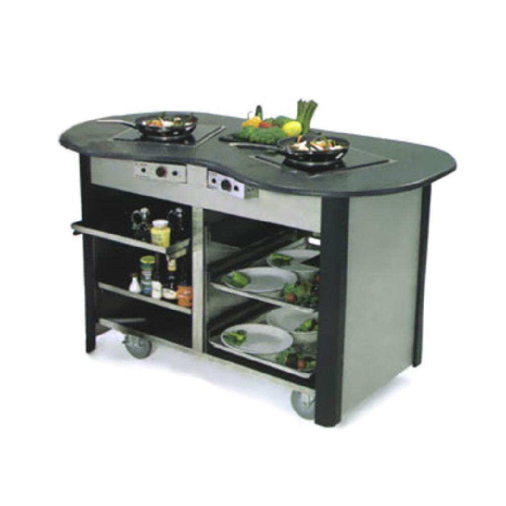 Geneva 63070 Creation Station™ Mobile Cooking Cart 60"W X 32"D X 35-3/4"H (2) Induction Heat Stoves