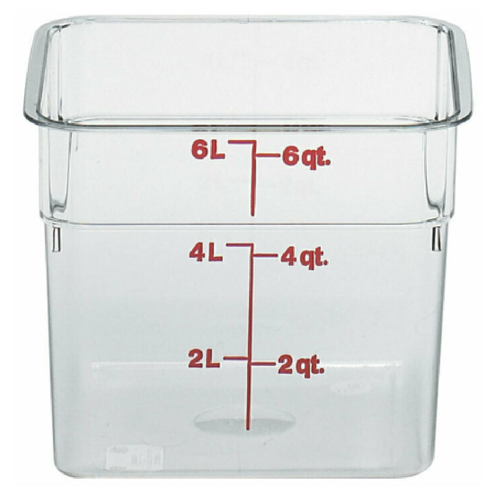 Cambro 6SFSCW135 CamSquare® Food Container 6 Qt. 8-3/8"L X 8-3/8"W X 7-1/4"H