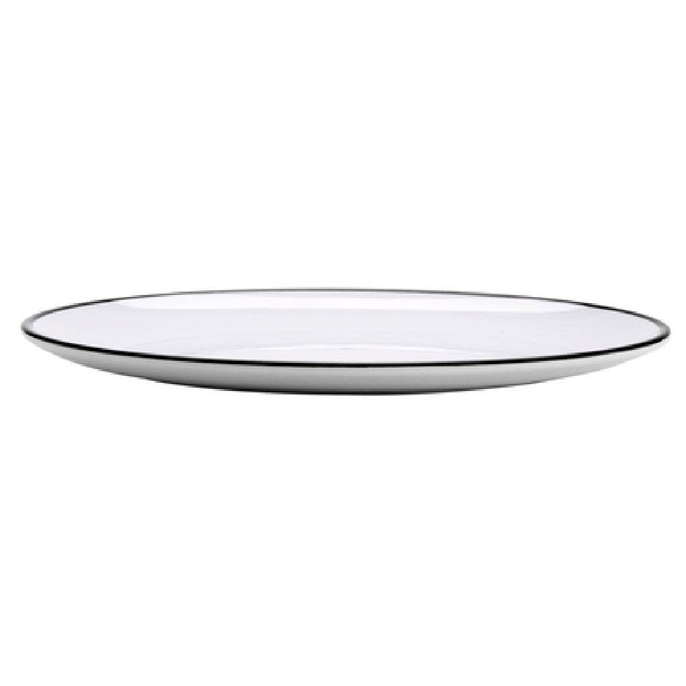 GET Enterprises OP-1291-W/BK Settlement Bistro™ Enamelware Melamine Dinner Plate 12-1/4" X 9"