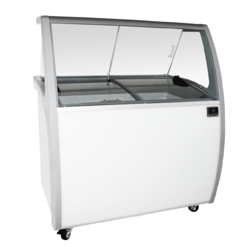 Kelvinator KCICDC8FH (738373) 8-tub 53" Long Front Of The House Display Ice Cream Or Gelato Dipping Cabinet. Exterior & Interior Panels Stainless Steel Painted White