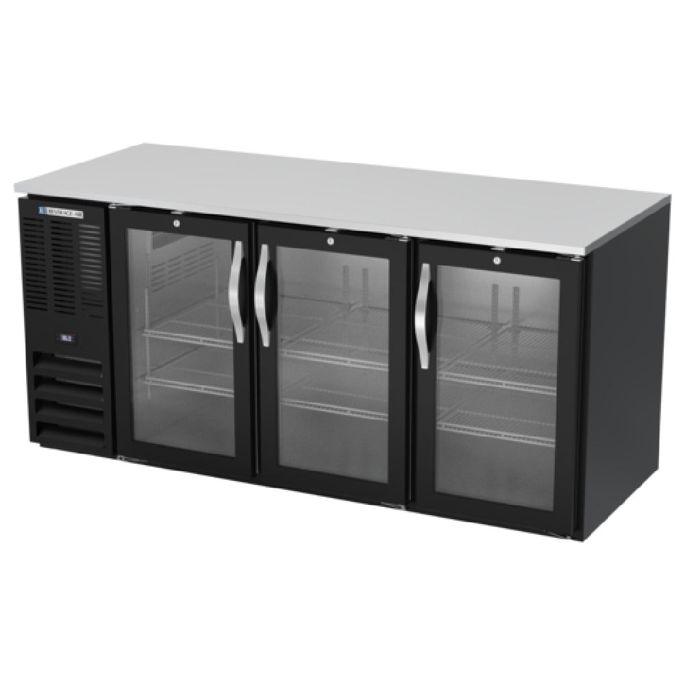 Beverage Air BB72HC-FG-B - Refrigerated Food Rated Back Bar Storage Cabinet, Three-section