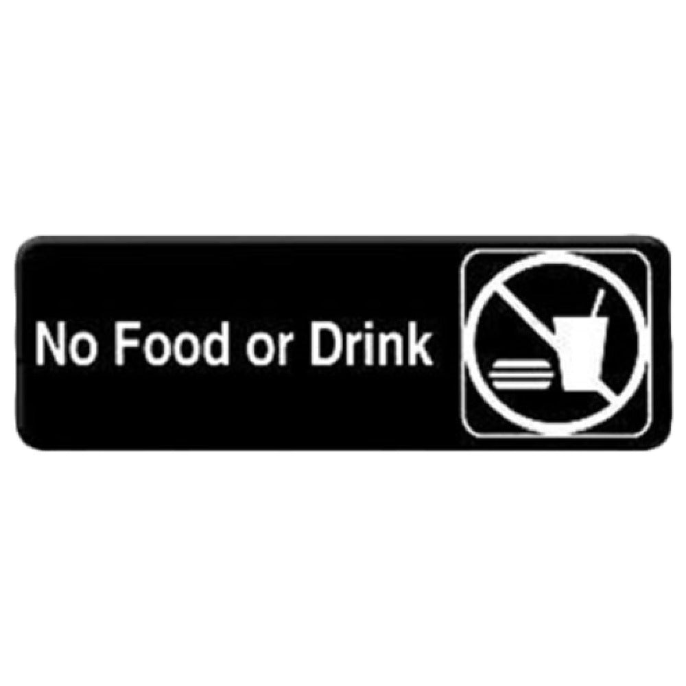 Royal ROY 394548 - Sign, 3" X 9", "No Food Or Drink"