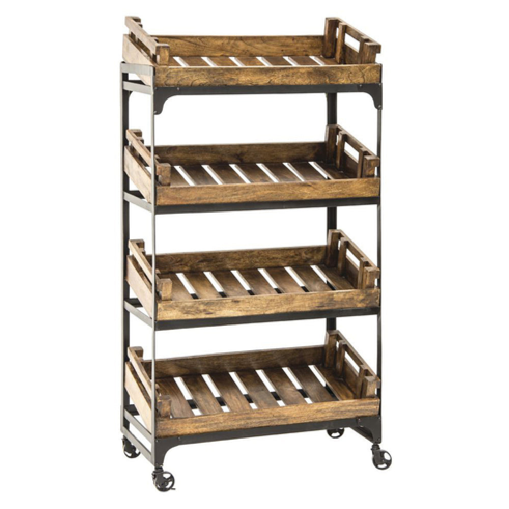 Hubert 13654 - Farmer's Crate Display Stand, 4-tier, 31" X 19-3/4" X 55"H