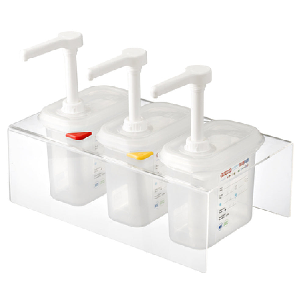 CFS Brands 01363 Araven Sauce Dispenser Set (3) 1/9 GN 1.5 Qt. Containers 15" X 8-7/8" X 7-5/8"