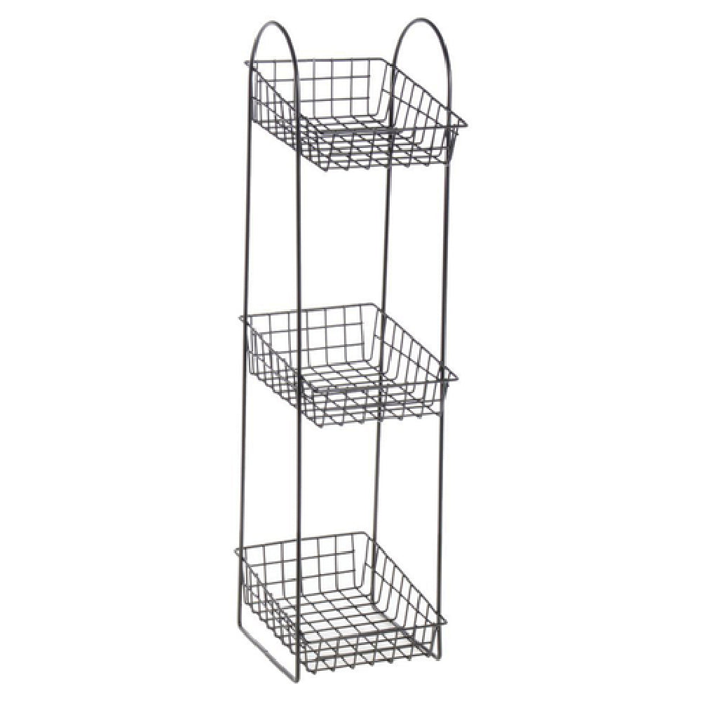 Hubert 93236 - Basket Display Stand, 3-tier, 6" X 7-3/4" X 24-1/4"H