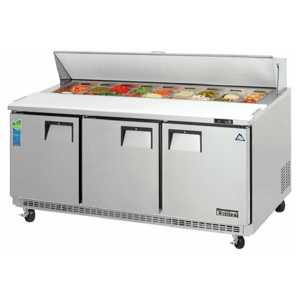 Everest Refrigeration EPBNR3 Sandwich Prep Table Three-section 71-1/8"W