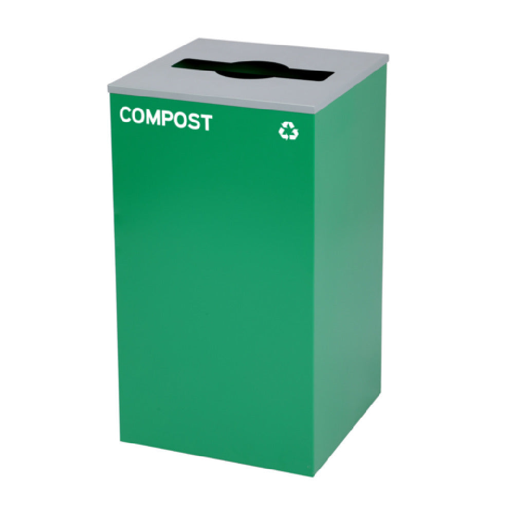 Alpine Industries ALP4450-KIT-GRN-M-COM Recycling Bin 29 Gallon Square