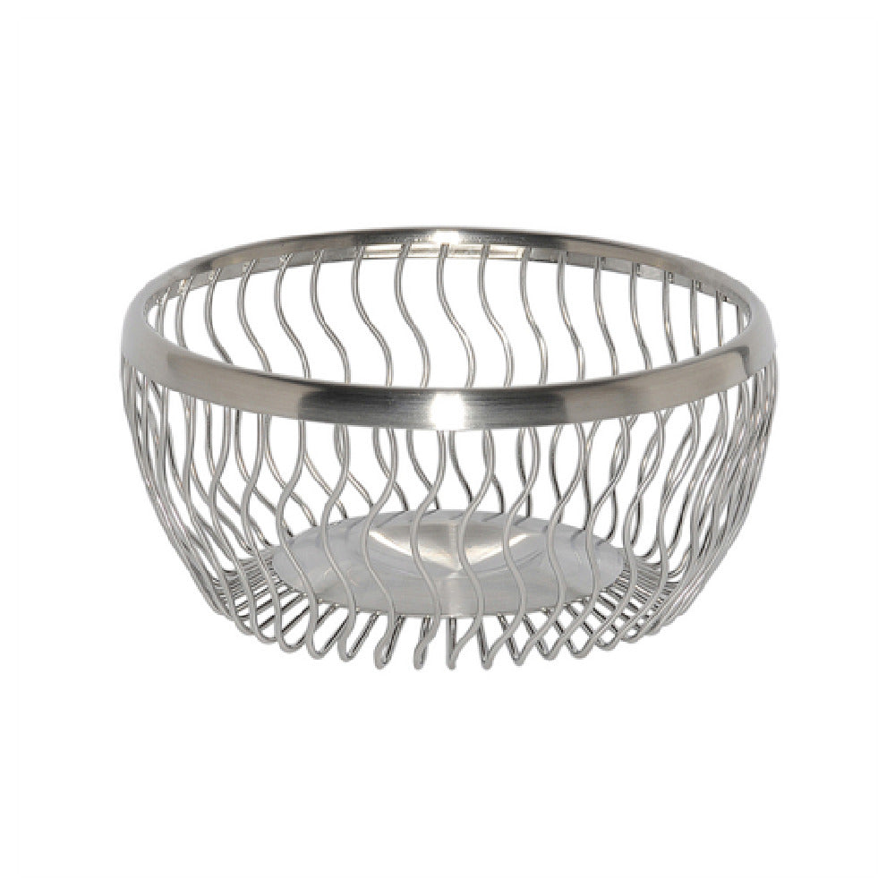 Service Ideas WBRW9BS Service Ideas Wave Wire Basket Round Brushed Stainless