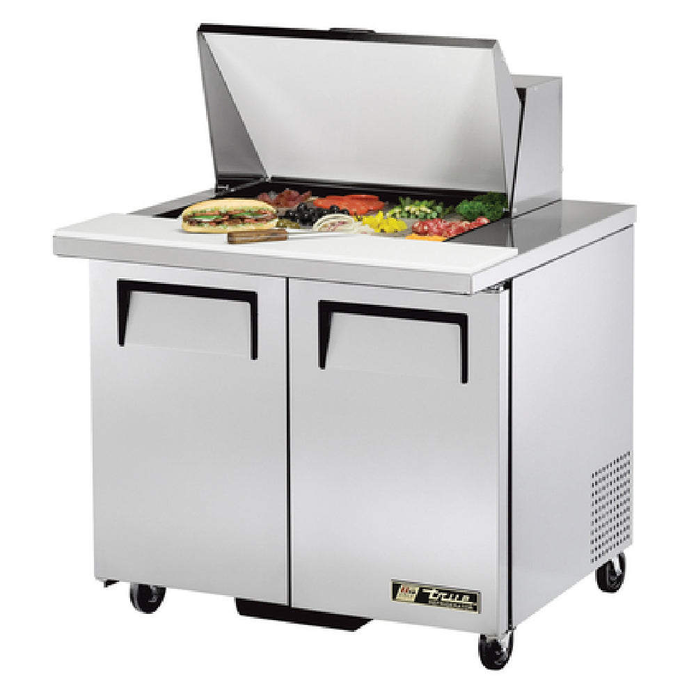 True Refrigeration TSSU-36-15M-B-HC Mega Top Sandwich/Salad Unit (15) 1/6 Size (4"D) Poly Pans