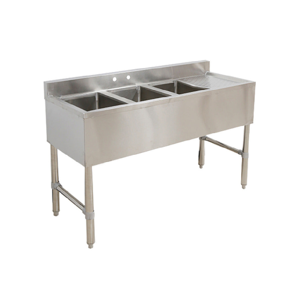 Klinger's Trading BAR3DR Underbar Sink Three Compartment 49"W X 18-3/4"D X 33"H