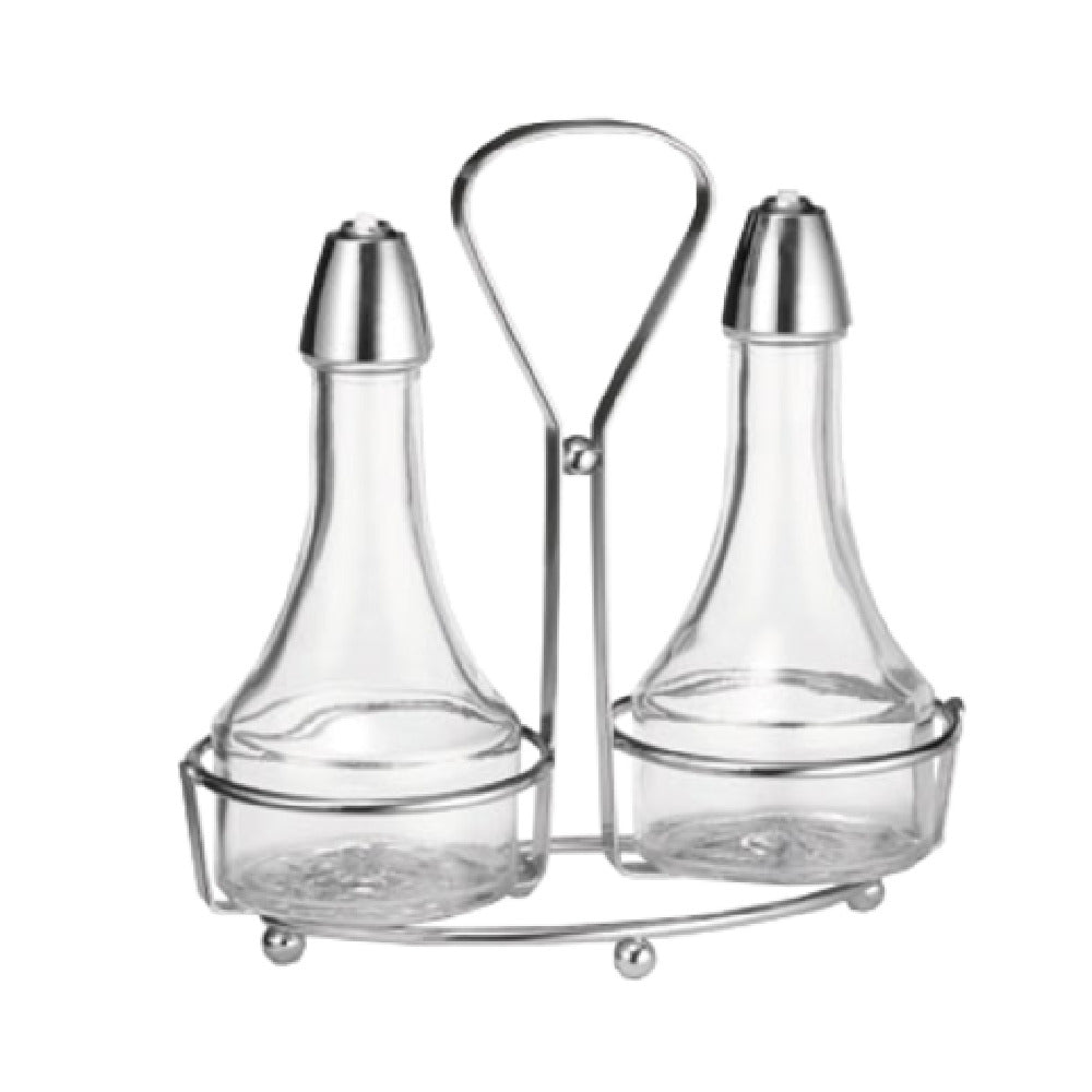TableCraft Products 608N - Oil & Vinegar Dispenser Set, (2) 8 Oz. Clear Glass Bottles (dishwasher Safe)
