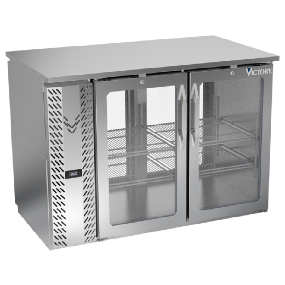 Victory VBBN48HC-G-PT-S - Pass-Thru Back Bar Refrigerator, Two-section, 48"W X 28-3/4”D X 34"H