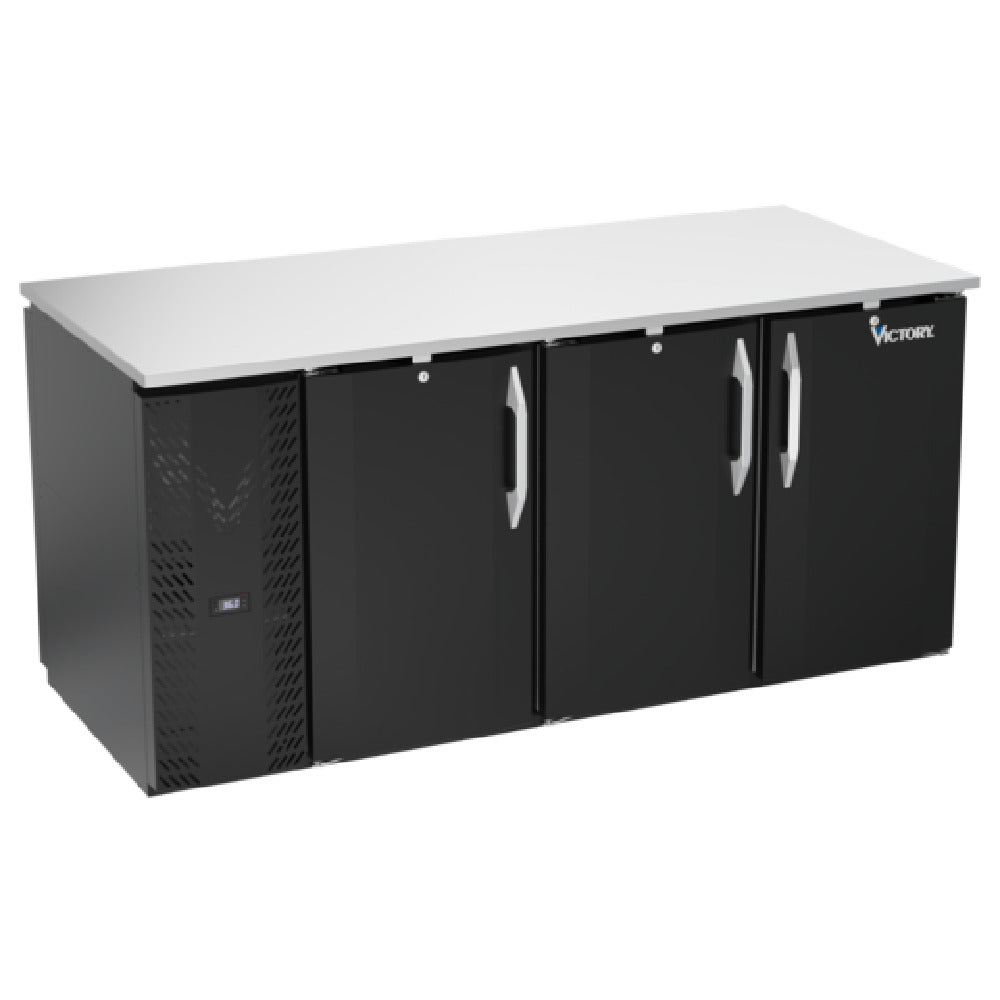 Victory VBB72HC-F-PT-B - Pass-Thru Back Bar Refrigerator, Food Rated, Three-section
