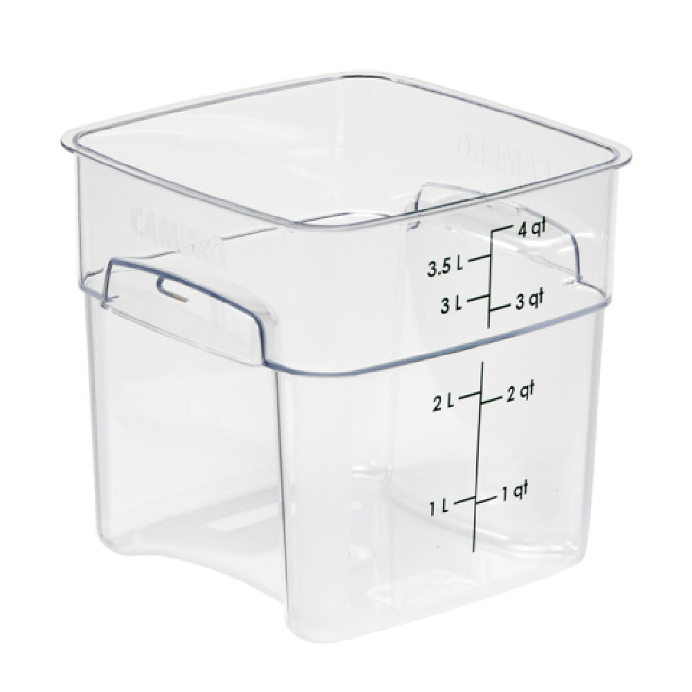 Cambro 4SFSPROCW135 CamSquare® FreshPro Food Container 4 Qt. 7-1/2"L X 7-1/2"W X 7.2"H