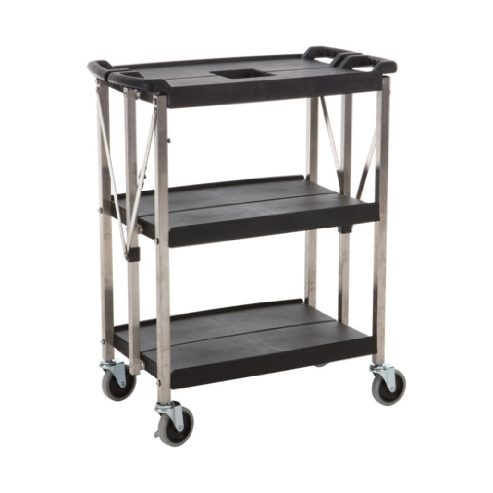 CAC China BTCF-30S Folding Utility Cart 30"L X 16-1/2"W X 36"H 3-tier