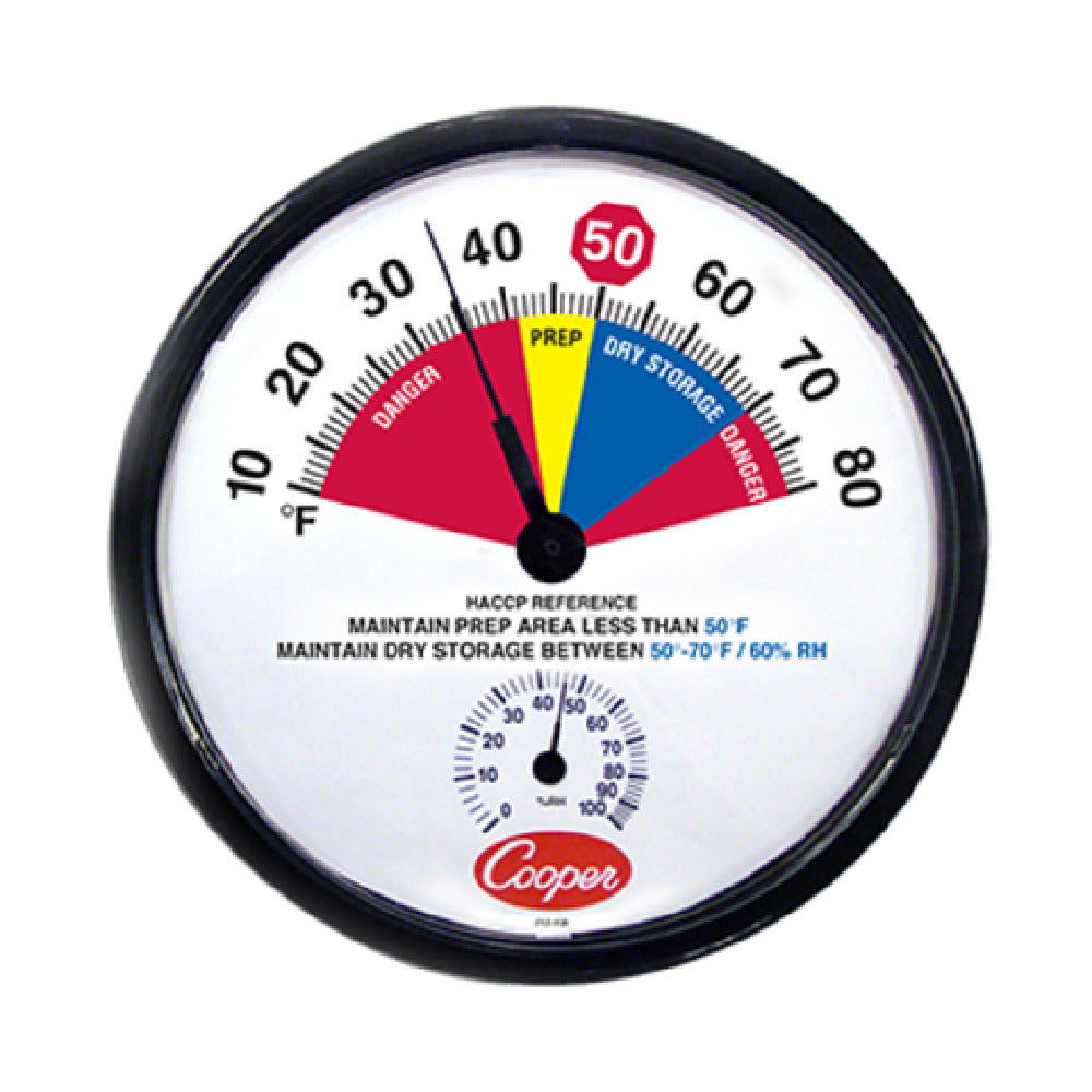 Cooper Atkins 212-158-8 Prep Area/ Dry Storage Thermometer 12" (30.5cm) Dia. Dial