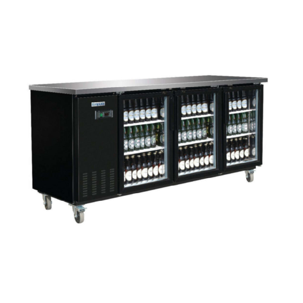 Empura E-KBB903BG - Back Bar Cooler, 90.4"W X 27.6"D X 42.5"H, 29 Cu. Ft. Capacity