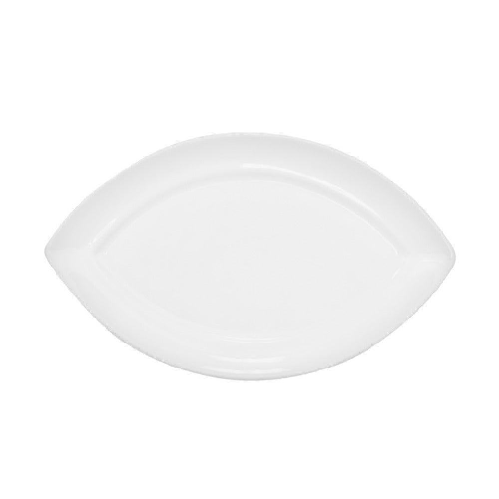 CAC China RCN-SW12 RCN Specialty Swallow Platter 10-1/2"L X 6-1/4"W X 3/4"H Eye Shape