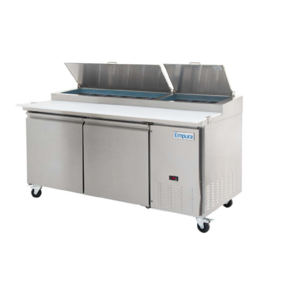 Empura E-KPP67 - Pizza Prep Table, 70.8"W X 32.3"D X 41.3"H, 19 Cu. Ft. Capacity
