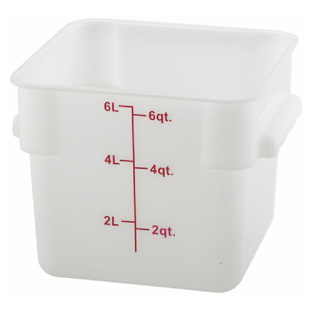 Winco PESC-6 Storage Container 6 Qt. 8-3/4" X 10-3/4" X 7-1/4"H