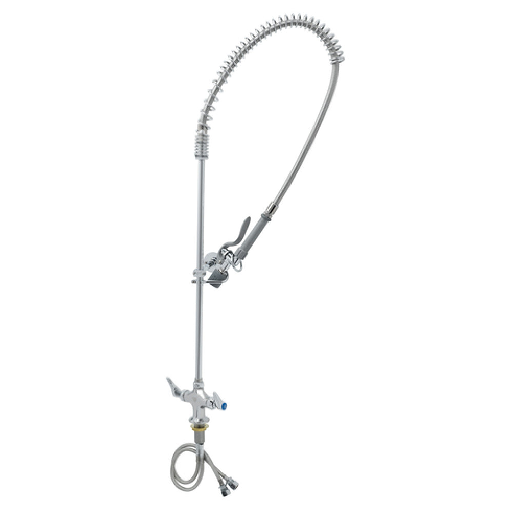 T&S Brass B-0113-BJ EasyInstall Pre-Rinse Unit Spring Action Gooseneck Deck Mount Mixing Faucet