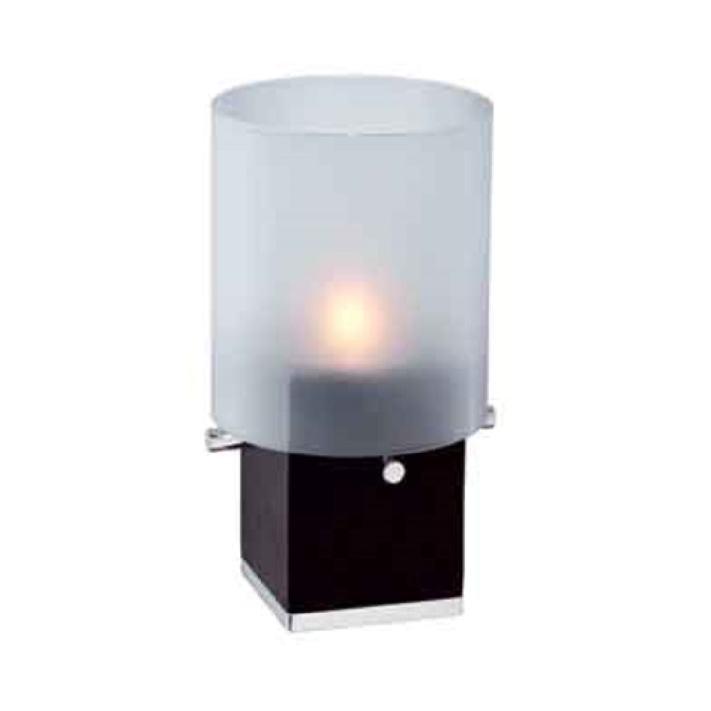 BauscherHepp 55.0075.6040 Table Lamp 3-3/4" Dia. Satin Finish Glass Shade 2-1/2" X 7-1/2" Dark Wood Stained Base