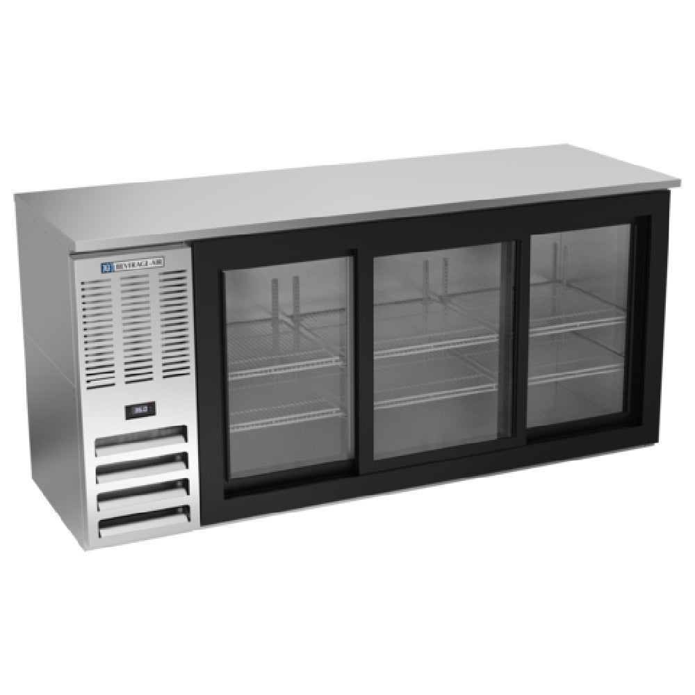 Beverage Air BBN72HC-F-GS-S - Refrigerated Food Rated Back Bar Storage Cabinet, Three-section