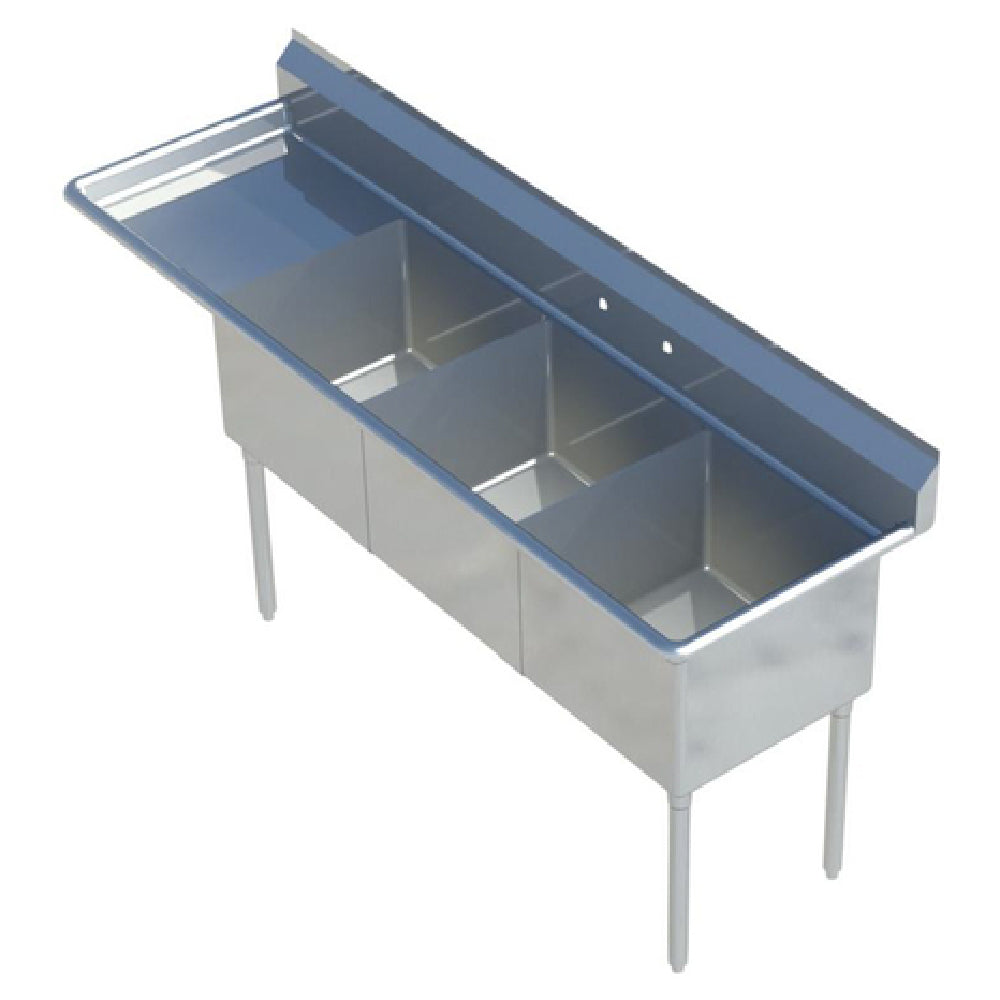 Sapphire Manufacturing SMS-3-1014L Sink 3-compartment 47-1/2"W X 19-1/2"D X 44-1/4"H Overall Size