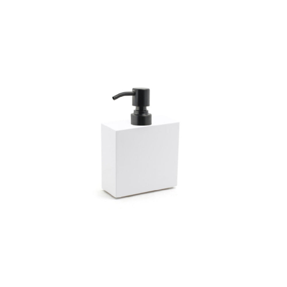 FOH RSP016WHT22 11oz New York Pump Snow With Matte Black Top Includes One RSP102BKS22 Brushed Stainless Pump Top Matte Black