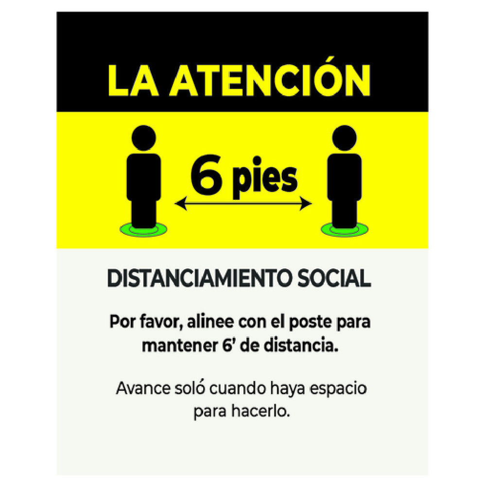 Aarco SDS-118S Form-A-Line™ Social Distancing Sign Insert 8"W X 11"H Spanish