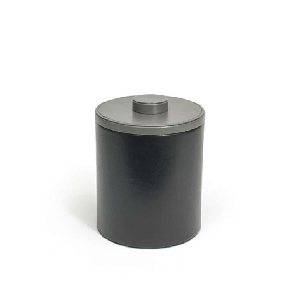 FOH RIB058BKL21 2qt Round London Ice Bucket Black With Smoke Lid Includes One RIB014BKL21-BTM 2qt Round London Ice Bucket Base Black