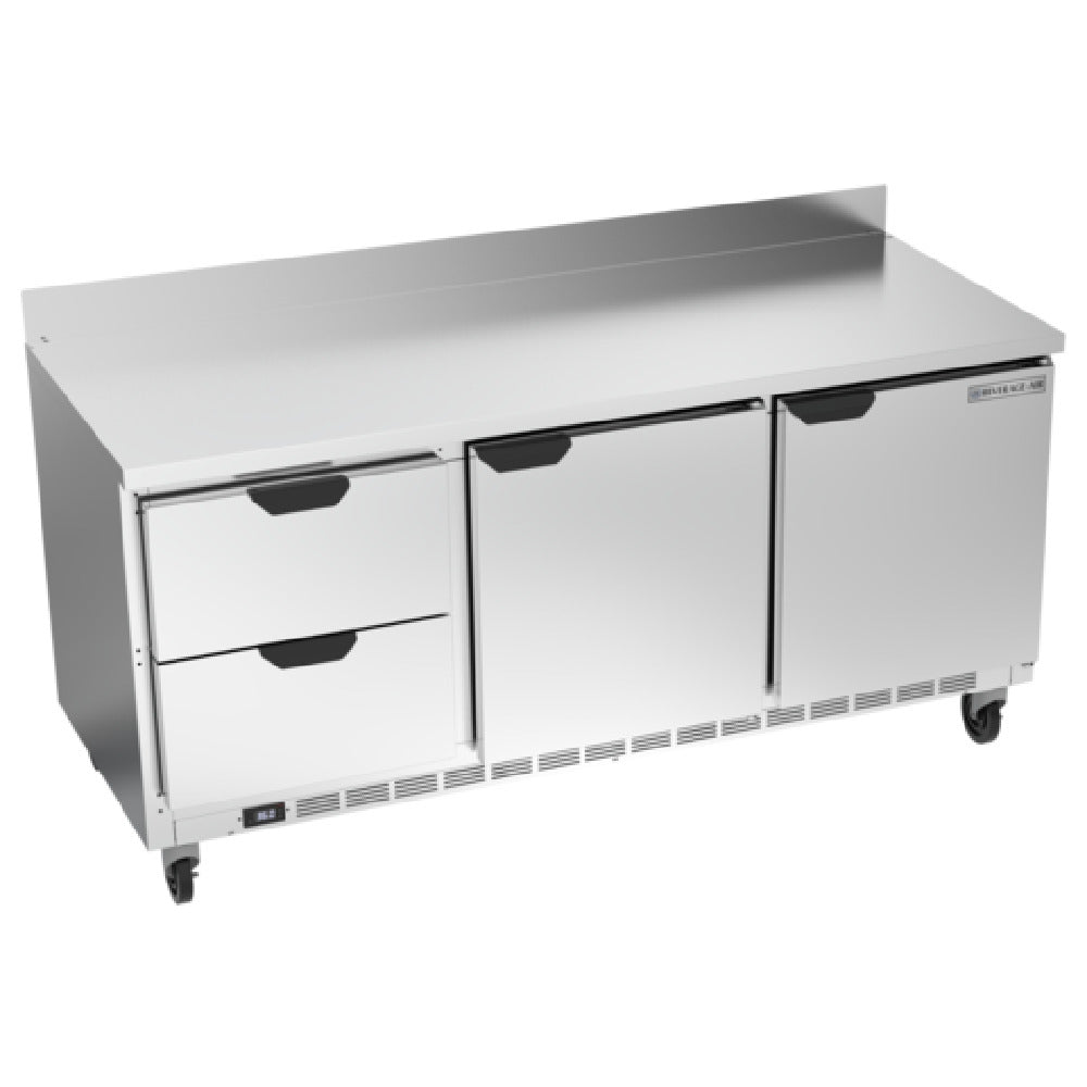 Beverage Air WTRD72AHC-2 Worktop Refrigerator Three-section 35-1/2" Working Height