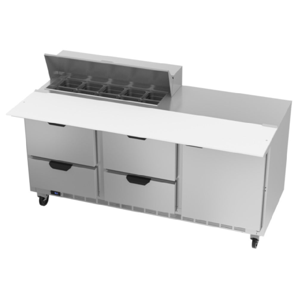Beverage Air SPED72HC-10C-4 Sandwich Top Refrigerated Counter Three-section 72"W
