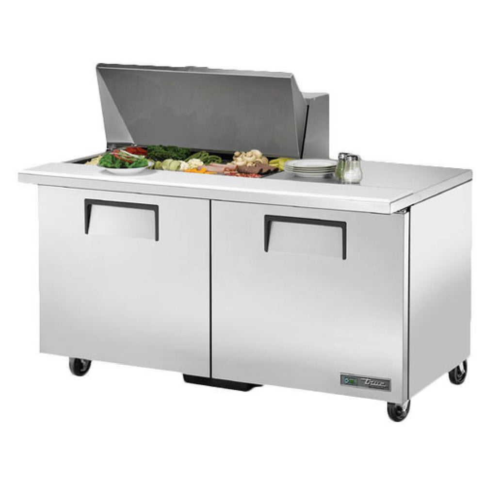 True Refrigeration TSSU-60-15M-B-HC Mega Top Sandwich/Salad Unit (15) 1/6 Size (4"D) Poly Pans