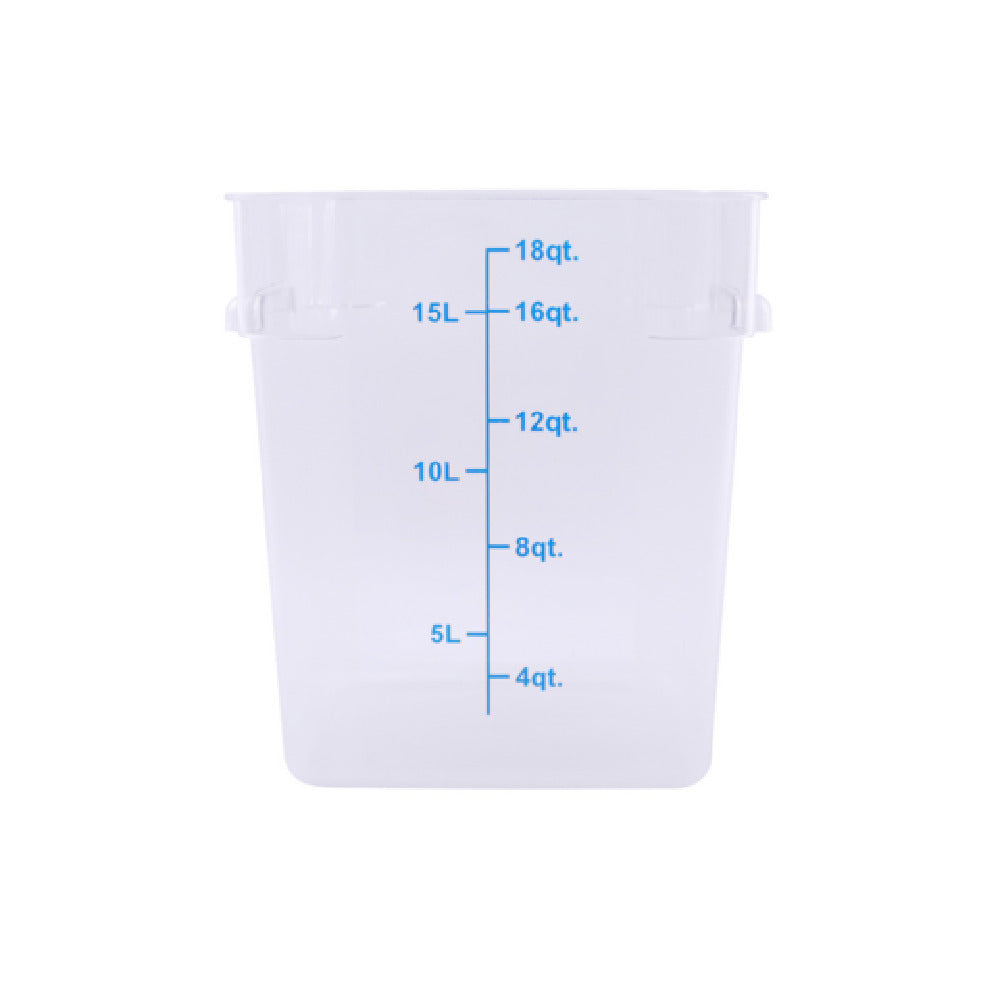CAC China FS1P-SQ18C Food Storage Container 18 Qt. Square