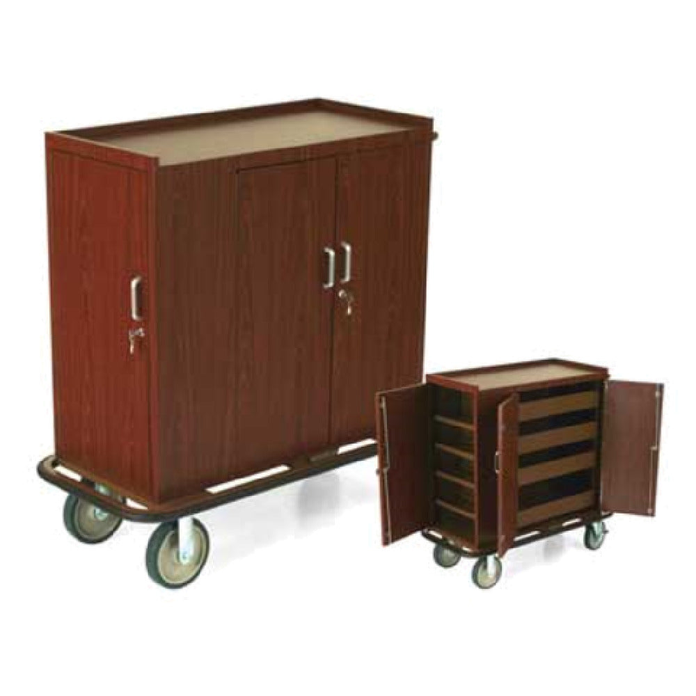 Forbes Industries 4403 Beverage Restocking Cart Laminate Cabinet Finished 3-sided Top Tray