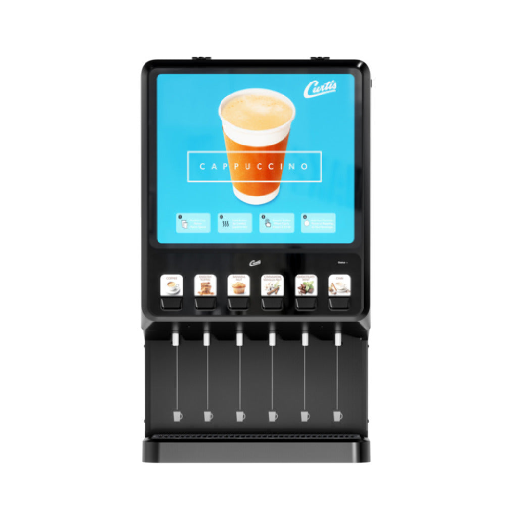 Curtis PCNG63800 | 1360102324 - Premium Cappuccino Next Generation Machine, (6) Station Dispenser With Lift Door And Hot Water
