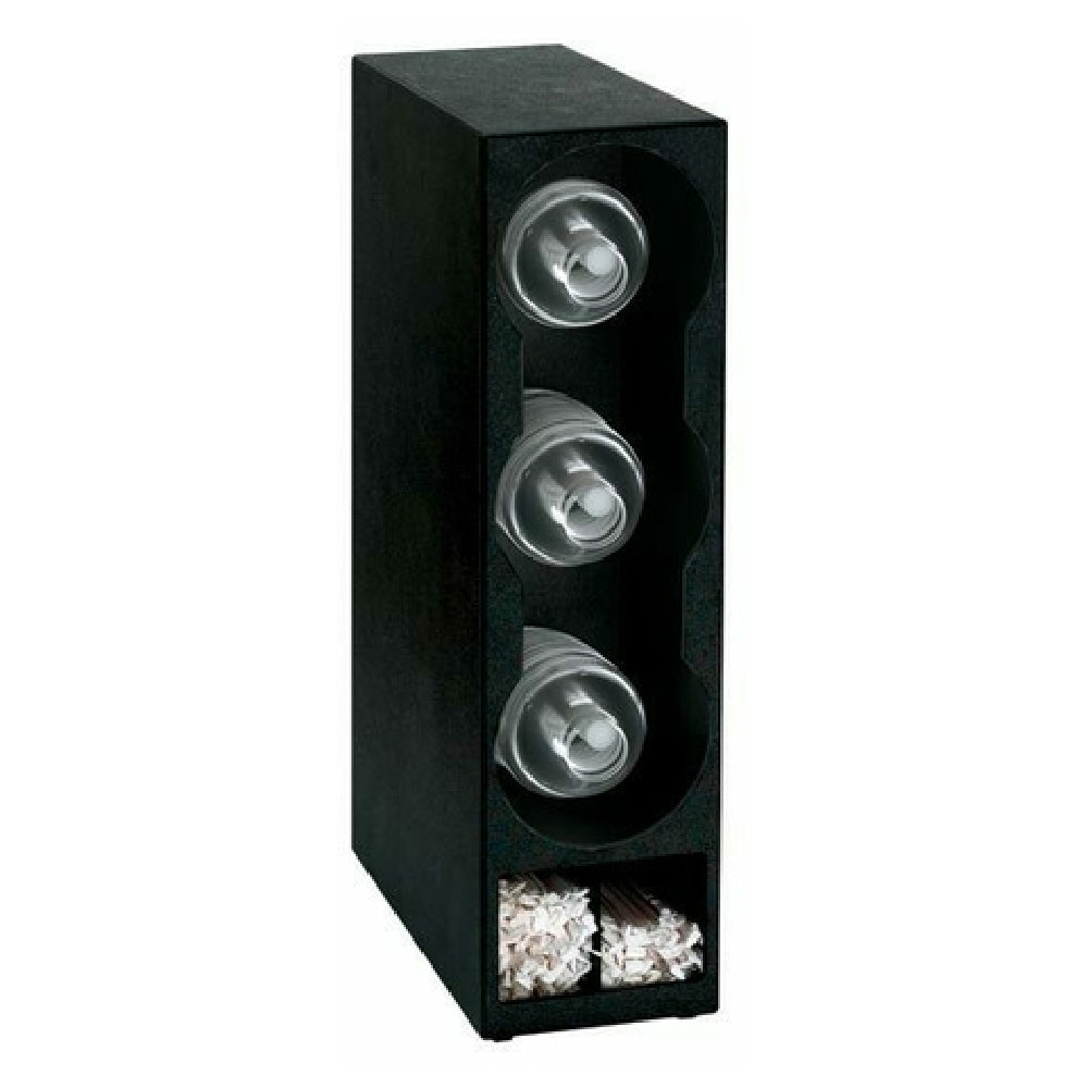 Dispense-Rite TLO-DL-3BT - Dome Lid & Straw Organizer, 3 Lid Section, Divided Straw Compartment