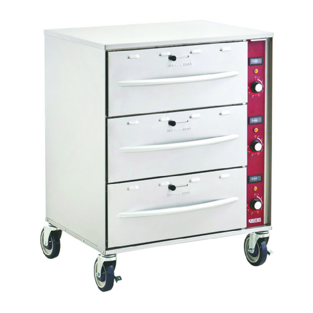 Hubert 100421 - Kratos Mobile Drawer Warmer, 3-drawer, 23"W X 38"H