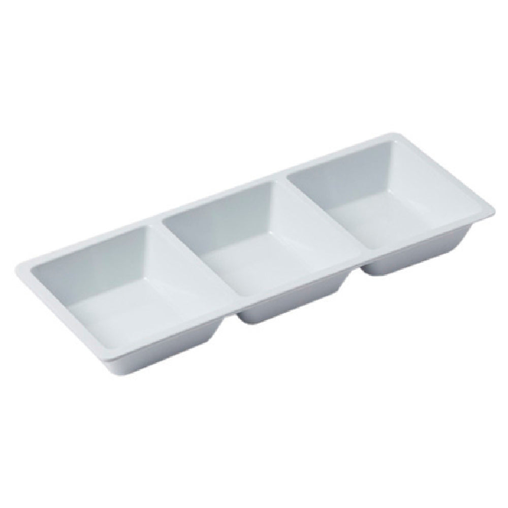 American Metalcraft MSQ3 Serving Bowl (3) 14 Oz. Compartments 14-3/4"L X 5-7/8"W X 1-3/4"H