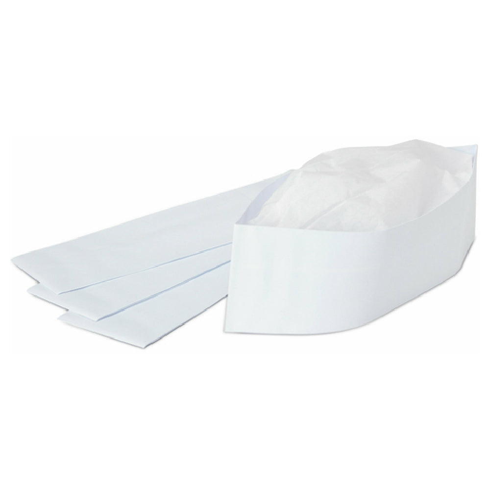 Royal PPR OS WHT - Disposable Overseas Cap, Paper Crown, White (100 Per Box, 10 Boxes Per Case)