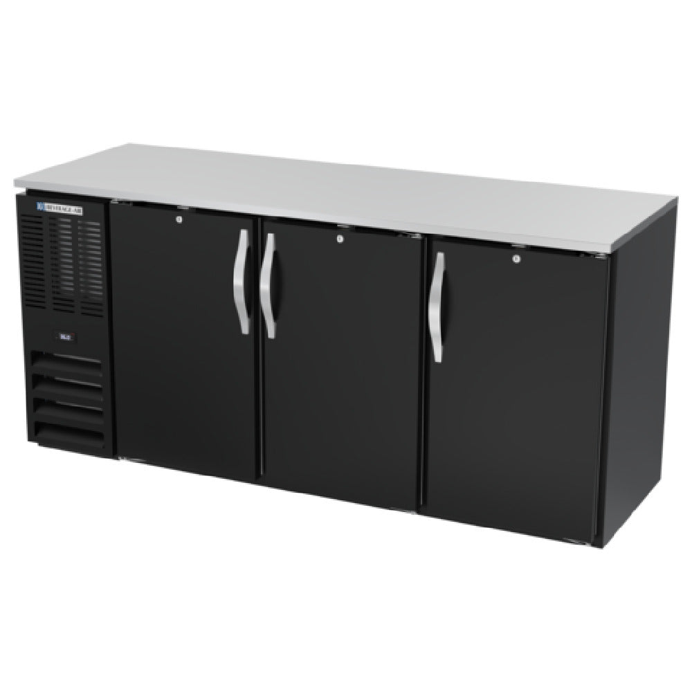 Beverage Air BBN72HC-B - Refrigerated Back Bar Storage Cabinet, Three-section, 72"W X 26-3/8"D X 34"H