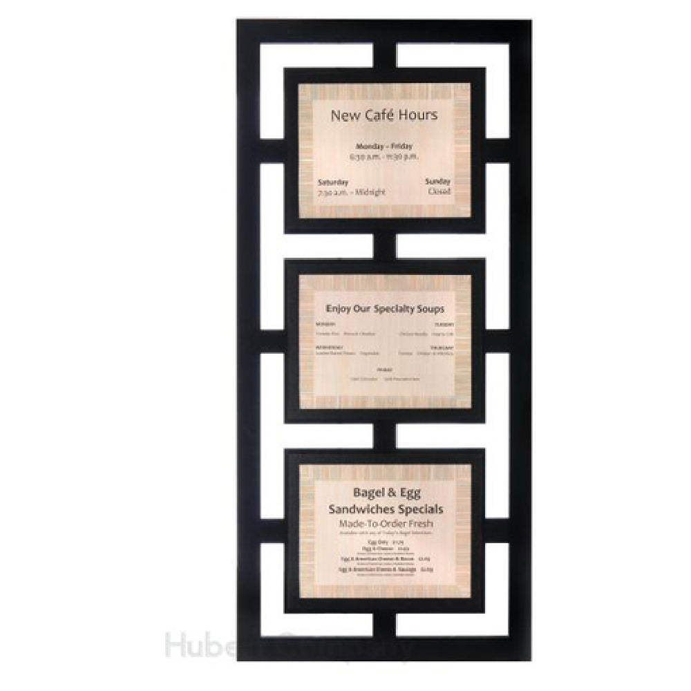 Hubert 15188 - Menu Board, Wall-mount, (3) 8-1/2" X 11" Pockets