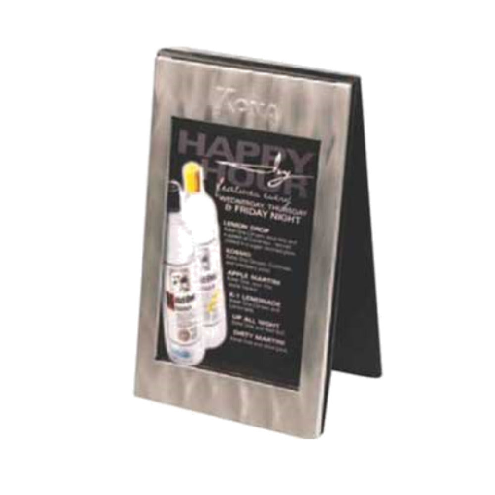 Menu Solutions CHMT-A_BRUSH Charleston Table Tent Holds 4" X 6" Inserts Double Panel