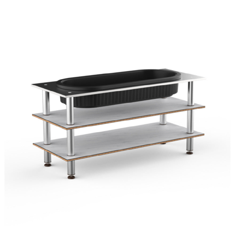 Steelite MGCMLE03CSXF - Modular Salad Bar Unit White Carrera Stainless Stee, Modular